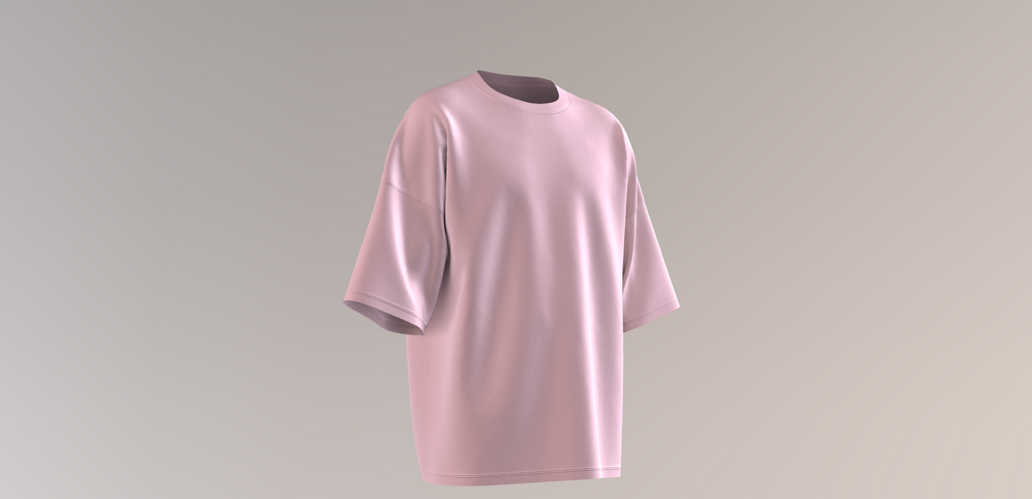 180GSM SOFT PINK OVERSIZED ROUNDNECK T-SHIRT