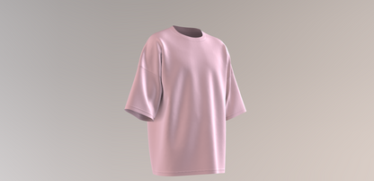 180GSM SOFT PINK OVERSIZED ROUNDNECK T-SHIRT