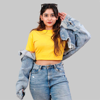 160 GSM YELLOW CROP TOP